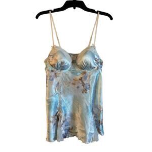 Apt. 9 Baby Blue Fairycore Coquette Slip Dress With Cups Bows Lace Trim Large